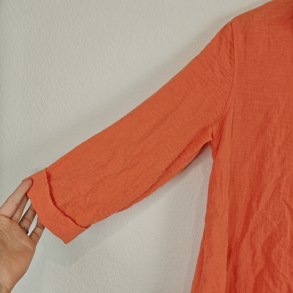John Mark Nwot Coral Button Up 3/4 Sleeves Blouse Size Small Women's - Picture 5 of 13